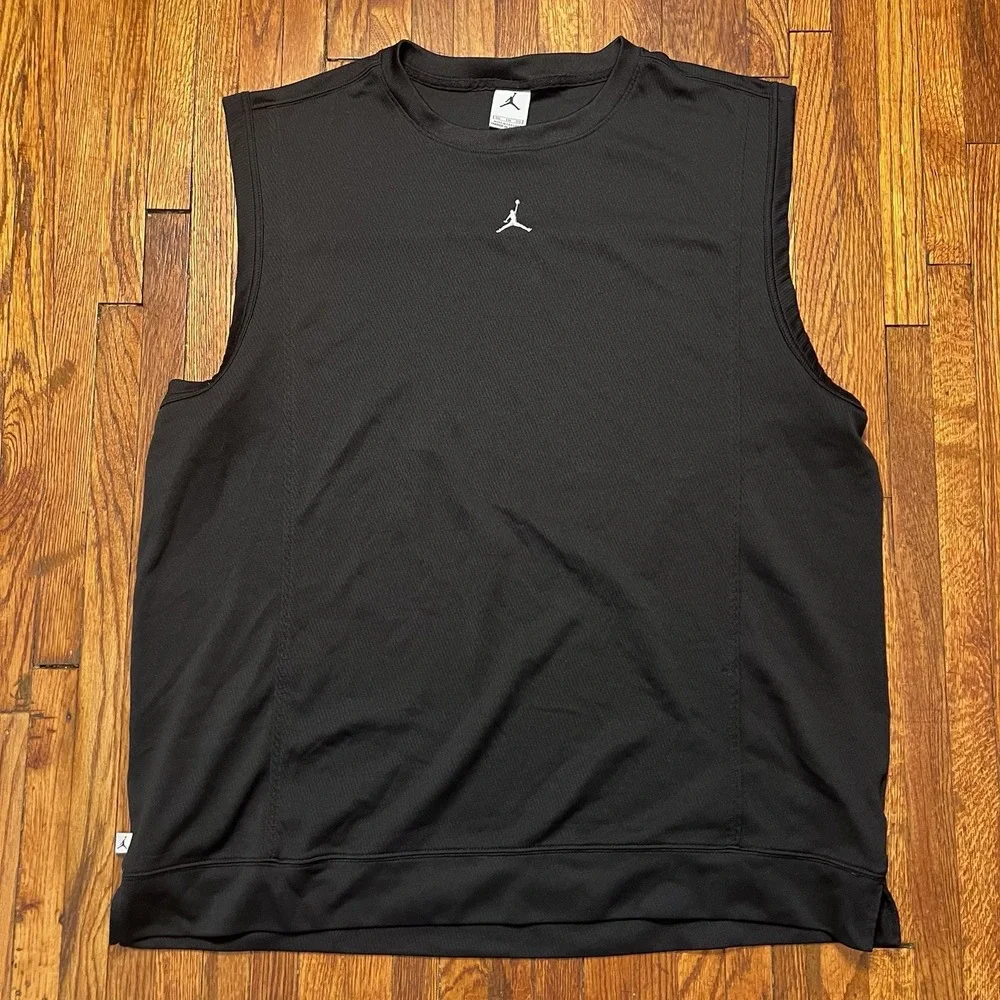 Jordan Basketball Performance Sleeveless Training Shirt Black Y2K Tank Size XXL